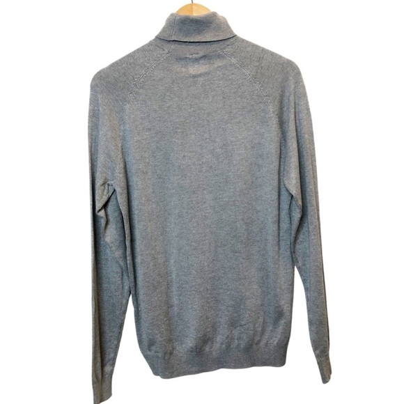 Zara Women’s Knit Grey Classic Preppy Long Sleeve Turtleneck Sweater - Picture 12 of 16